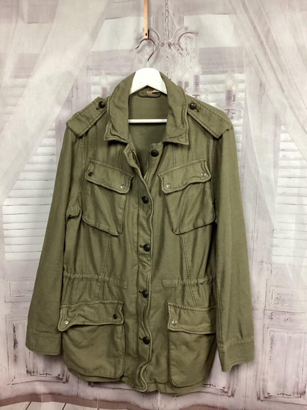 Free People Not Your Brothers Surplus Jacket Military Army‎ Cargo L - Picture 2 of 12
